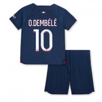 Paris Saint-Germain Ousmane Dembele #10 Hjemme Trøje Børn 2023-24 Kortærmet (+ Korte bukser)